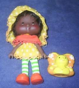 Emily Erdbeer Puppe  Olivia Orange + Tier  80er Jahre  