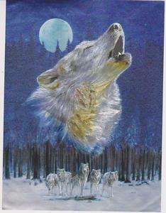 Howling Wolf  6X8 Foil Print  