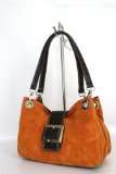  Trendy Citybag aus echtem Wildleder Orange, Italy Weitere 