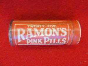 Vintage Ramons Pink Pills Adult Laxative Tablets n Tin  
