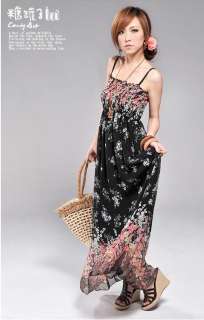 new Womens Bohemia BOHO Exotic Summer Chiffon Long Dress Floral Print 