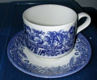Churchill   England   Cup and Saucer   Blue Willow  