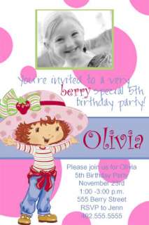 Custom Strawberry Shortcake Birthday Invitations cards  