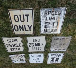 Great Lot of 8 Vintage Street Signs. All 8 are about 24 x 18. See 