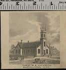 Methodist Church in Marshalltown, Iowa SMALL View; Authentic 1875 Item