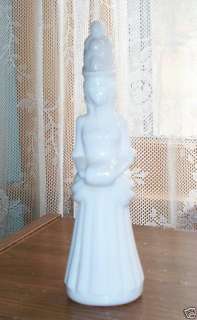 Avon White Milk Glass Colonial Lady Decantor Bottle  