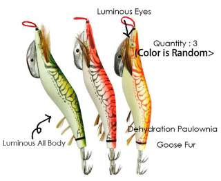 pcs Brand Dehydration Paulownia Luminous Jig Lure Squid Egi #3.5(13 