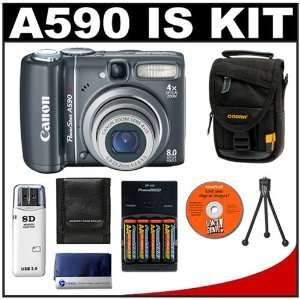  Canon PowerShot A590 IS Digital Camera with Batteries and 