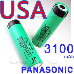   18650 3.6V 3100mAh Rechargeable Li ion Battery, 2 NCR Batteries