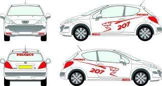 PEUGEOT GRAPHICS STICKERS DECAL KIT 106 206 107 207 307  