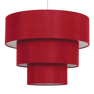   Red Faux Silk 3 Tier Lampshade Ceiling Light Pendant Lamp Shade  