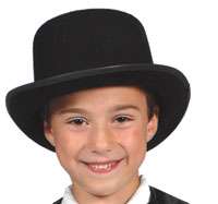 Kids Black Felt Top Hat   Costume Accessories   Hats
