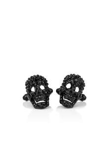 Paul Smith Accessories  Black Crystal Skull Cufflinks by Paul Smith 