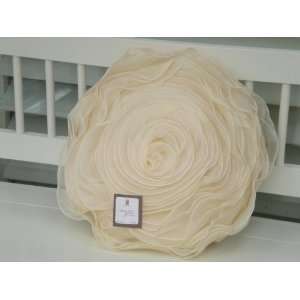  NEW Vintage Flower Rose Ivory Decorative Bed Throw Pillow 
