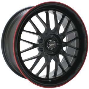 Kyowa Racing 628 Evolve Flat Black and Red Stripe Wheel with Painted 