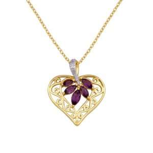  18k Yellow Gold Plated Sterling Silver Africa Amethyst and 