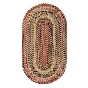   Fall Meadow Gold Braided Rug Size Concentric 3 x 5