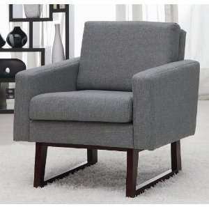  Accent Arm Chair in Gray Linen Textured Fabric