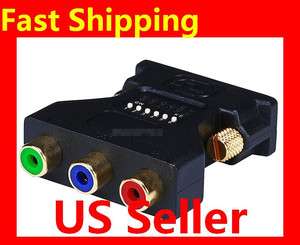 DVI I Male 3 RCA Component Adapter w/ DIP Switch For ATI Video Card 