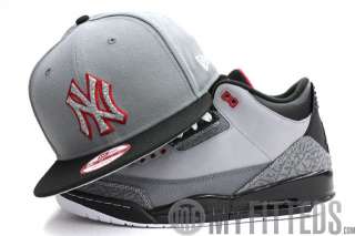 New York Yankees Air Jordan 3 Stealths Matching New Era Snapback Hat 