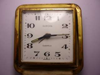 Vintage German Europa Alarm Clock 2 Jewels with Box  