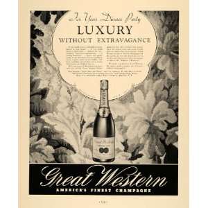 1935 Ad Great Western Champagne Alcoholic Beverage   Original Print Ad