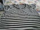 Gently Used Avenue Black & white Striped Short Sleeve Blouse  Size 22 