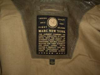 Marc New York by Andrew Marc Rugged Brown Leather Coat Jacket Size L 