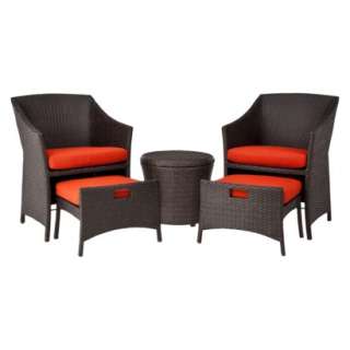   Home™ Loft 5 Piece Wicker Patio Conversation Furniture Set   Red