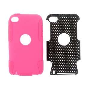  Apple iPod Touch 4 2 IN 1 HYBRID Hard SILICON COVER CASE BLACK 