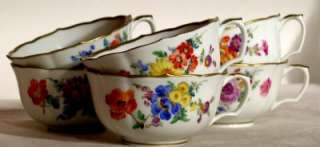 1860 MEISSEN German Dresden Porcelain Floral Bouquet Tea Cup  