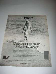1973 MARTIN SPEAKERS SOUND AUDIO PRINT AD  