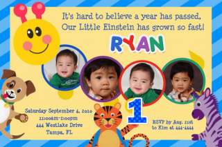 BABY EINSTEIN 1ST BIRTHDAY CUSTOM INVITATIONS   U print  