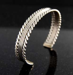   Tahe Rope Bracelet Navajo Sterling Silver .925 Native American Jewelry