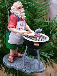 New Santa Claus Barbecue Weber Style BBQ Grill Ornament  