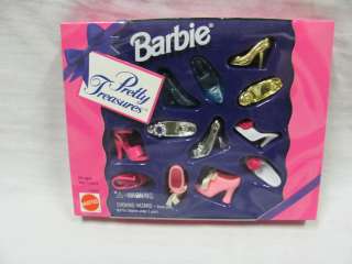 BRAND NEW 1995 BARBIE DOLL PRETTY TREASURES SET 6 PAIRS OF SHOES 14800 