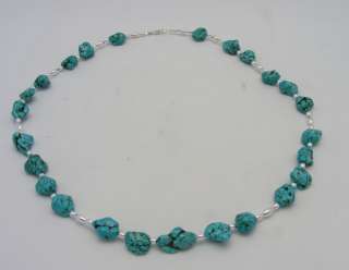Barse Native Sterling Silver 925 Turquoise Necklace  
