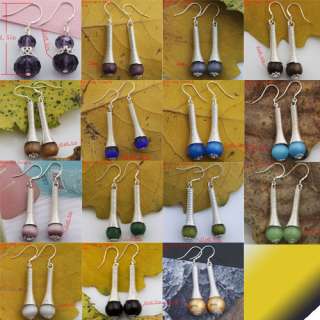 Wholesale wonderful color lots 15 pairs cat eye pearl dangle earring 