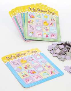   bingo game. Each card has whimsical baby themed designs as your bingo