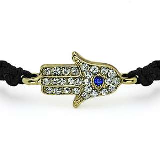   bracelet showcases a hand of fatima charm crafted in yellow gold