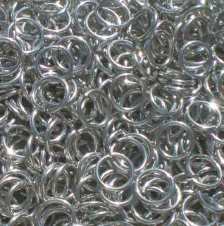 500 1/4  18g Aluminum JUMP RINGS Polished SAW CUT Chainmail chain 
