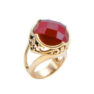  Bronzed By Barse Faceted Red Howlite Ring, 7 Jewelry