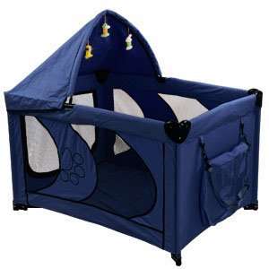   Portable Dog Cat Pet Puppy Playpen Bed Tent w/ Top Cover Pad Bag Blue