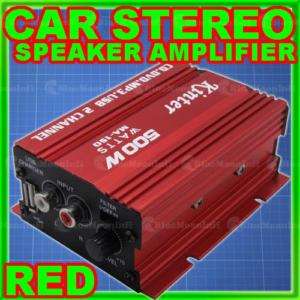 2CH 500W MINI SIZE CAR STEREO SPEAKER AMPLIFIER amp RED  
