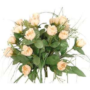 14 Silk Rose Flower Bush Wedding Bridal Bouquet   Peach 