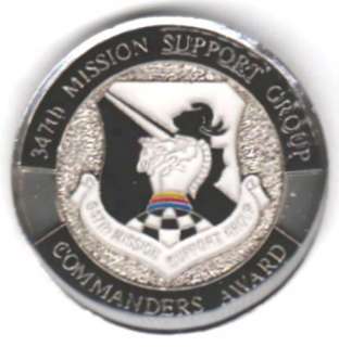 CHALLENGE COIN   347th Mission Support Group   USAF   Moody AFB 