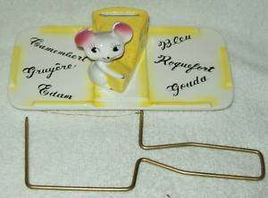 Vintage Kitchen King Mouse Cheese Board w/Slicer Japan  