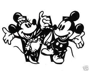 Mickey & Minnie Mouse Letter W Chinese Paper Cutting  