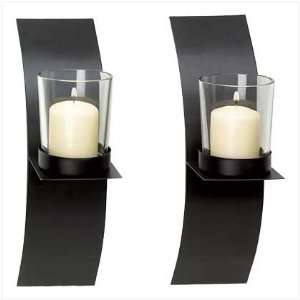 Modern Art Candle Holder Wall Sconce Plaque Set Of Two [Kitchen 