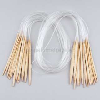 Set 18 Pairs 40 Circular Bamboo Knitting Needles 100cm  